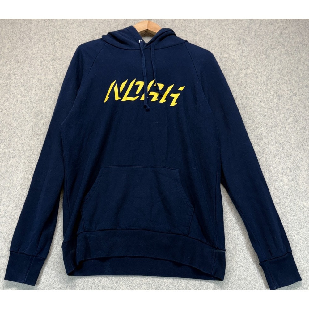 Noah Mens Pullover Hoodie Navy Blue Y2K Streetwear Comfort Outdoor Shadow Logo M